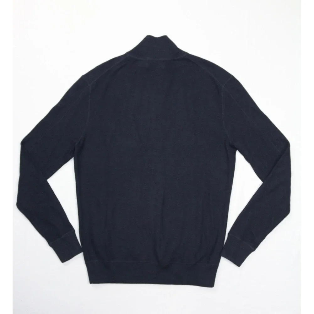 Polo Ralph Lauren Mens Waffle Knit Full Zip Sweater Navy Blue S Small Pony